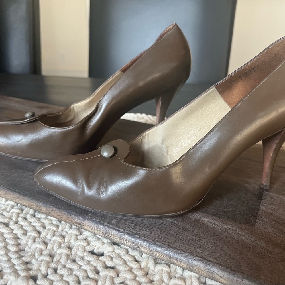 Dior Roger Vivier Vintage Taupe Heels 8.5 Excellent
